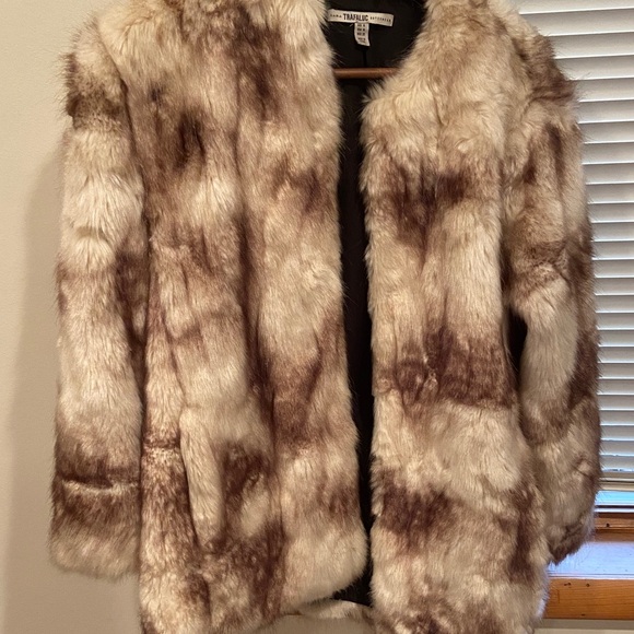 Women's Faux Fur Coat - Brown ZARA - Picture 4 of 5